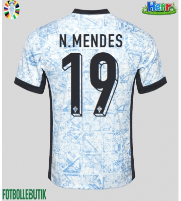 Portugal Nuno Mendes #19 Bortatröja EM 2024 Kortärmad